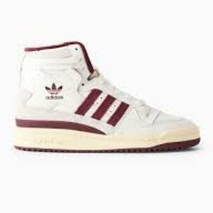 Adidas Men’s Break Start Mid sneakers  in Cloud White with maroon stripes